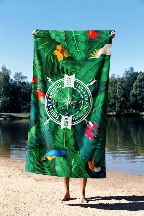 Mijölnir Forest Camping 90 Toalla de Playa Multicolor Microfilamento 90 x 150 cm